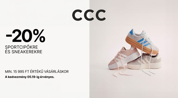 CCC - 20% kedvezmény a kiválasztott sportcipőkre és sneakerekre
